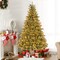 6 Ft Pre-Lit Artificial Christmas Tree Hinged Xmas Tree W/ 500 Warm-White Incandescent Lights